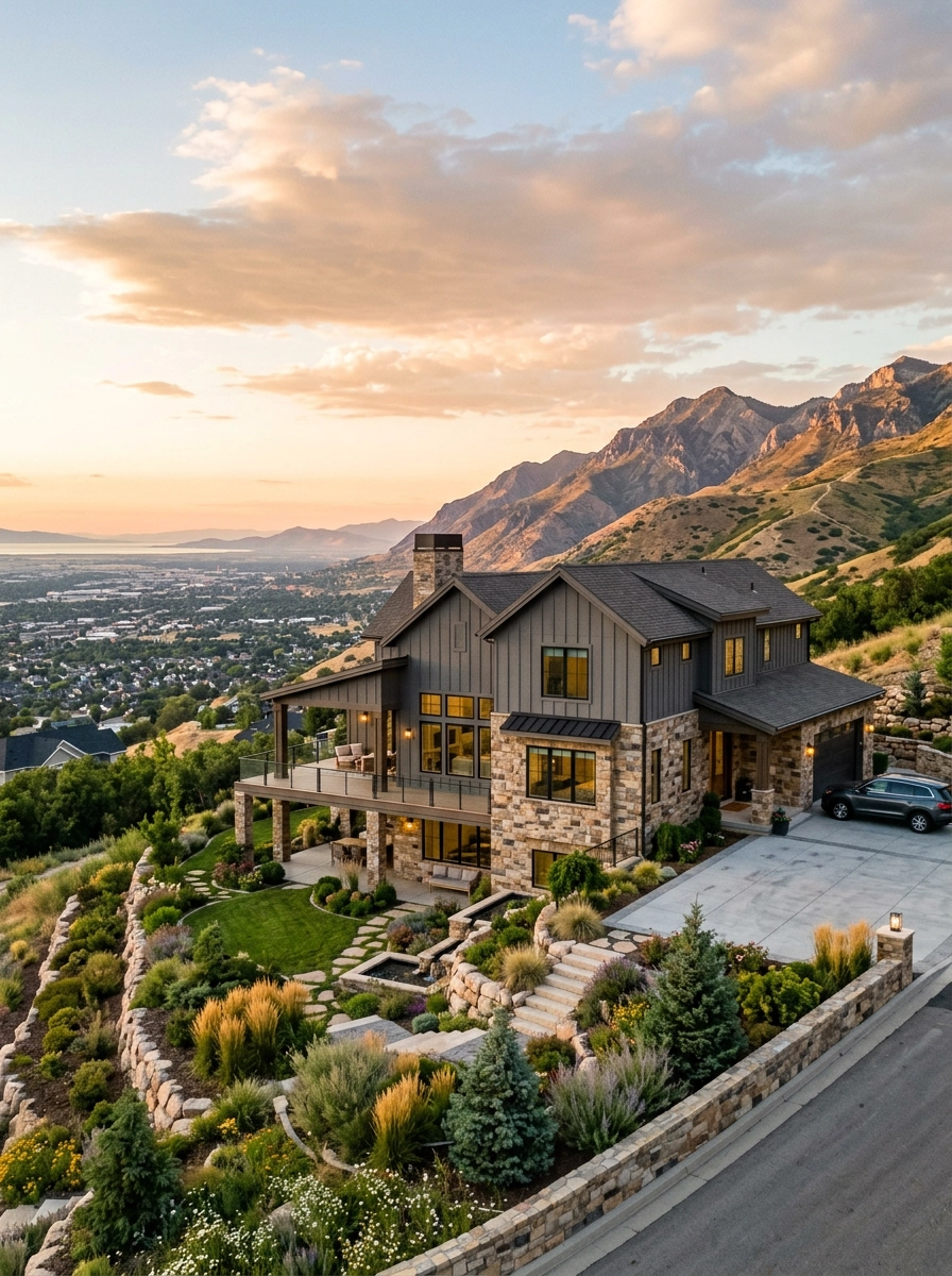 Newer two-story home on the Draper bench with valley views in Draper, Utah