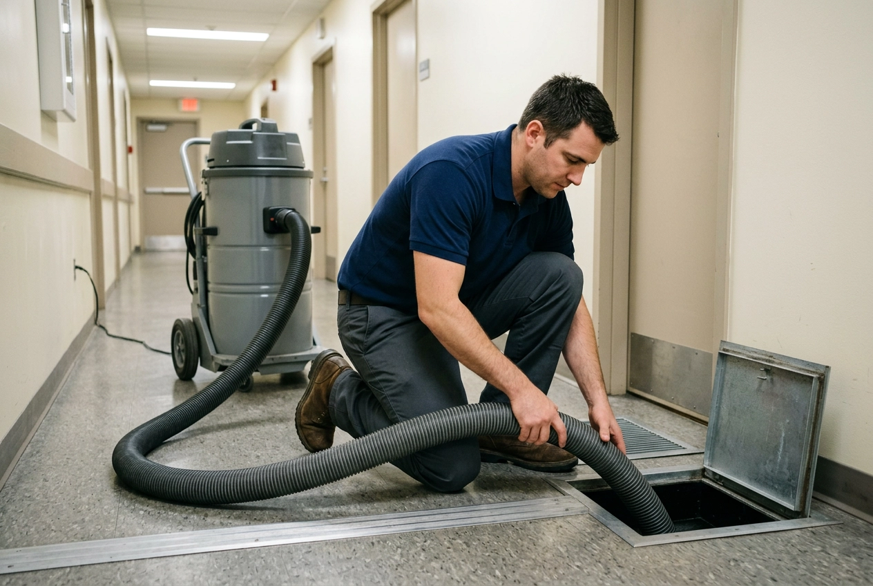 Connecting an industrial vacuum to ductwork
