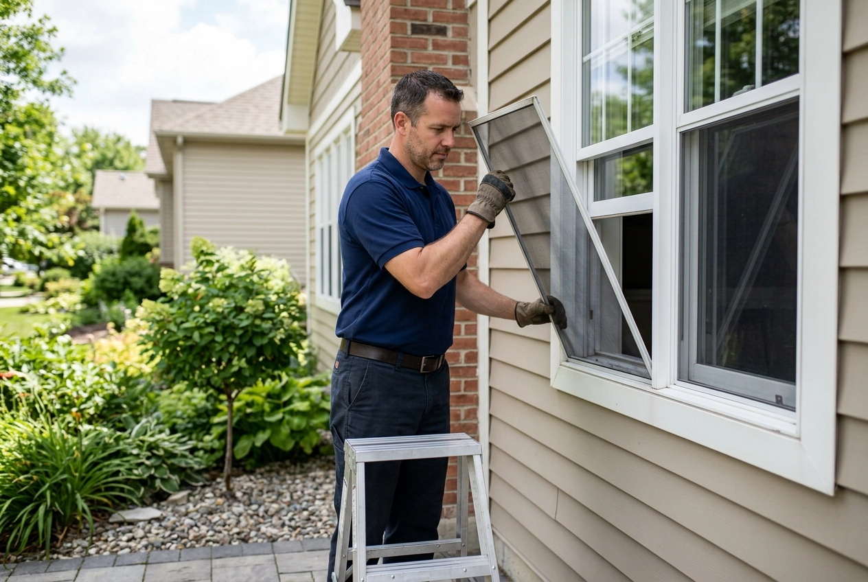 Removing and washing a window screen